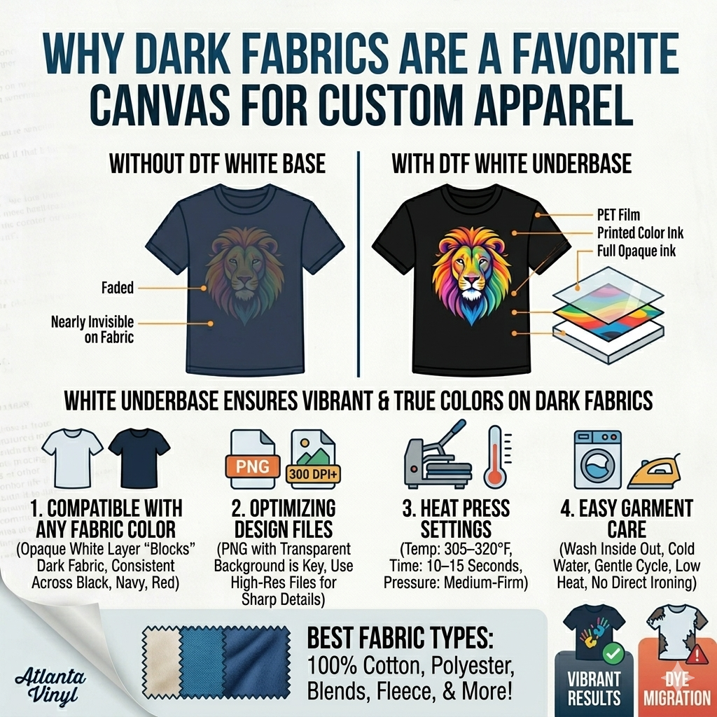 DTF Transfers on Dark Fabrics: What You Need to Know