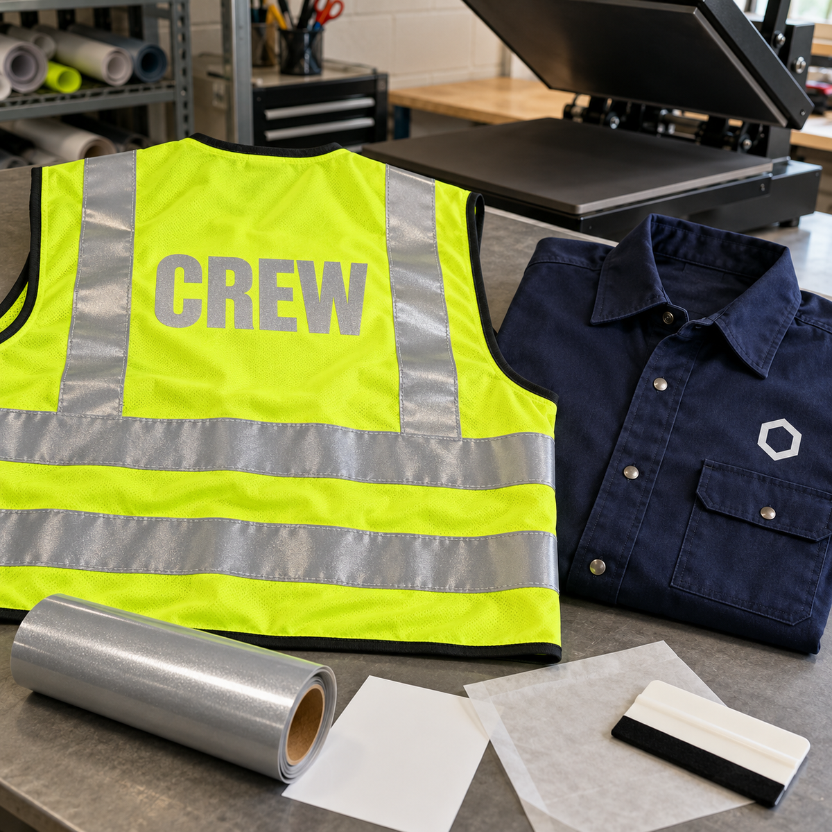 Reflective and Flame-Retardant HTV for Workwear and Safety Apparel