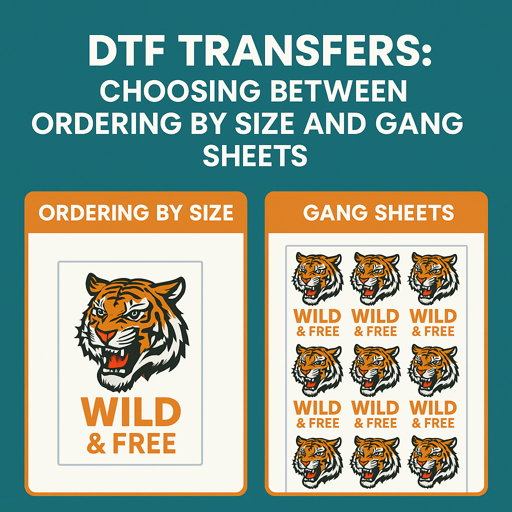 DTF Transfers: Choosing Between Ordering by Size and Gang Sheets