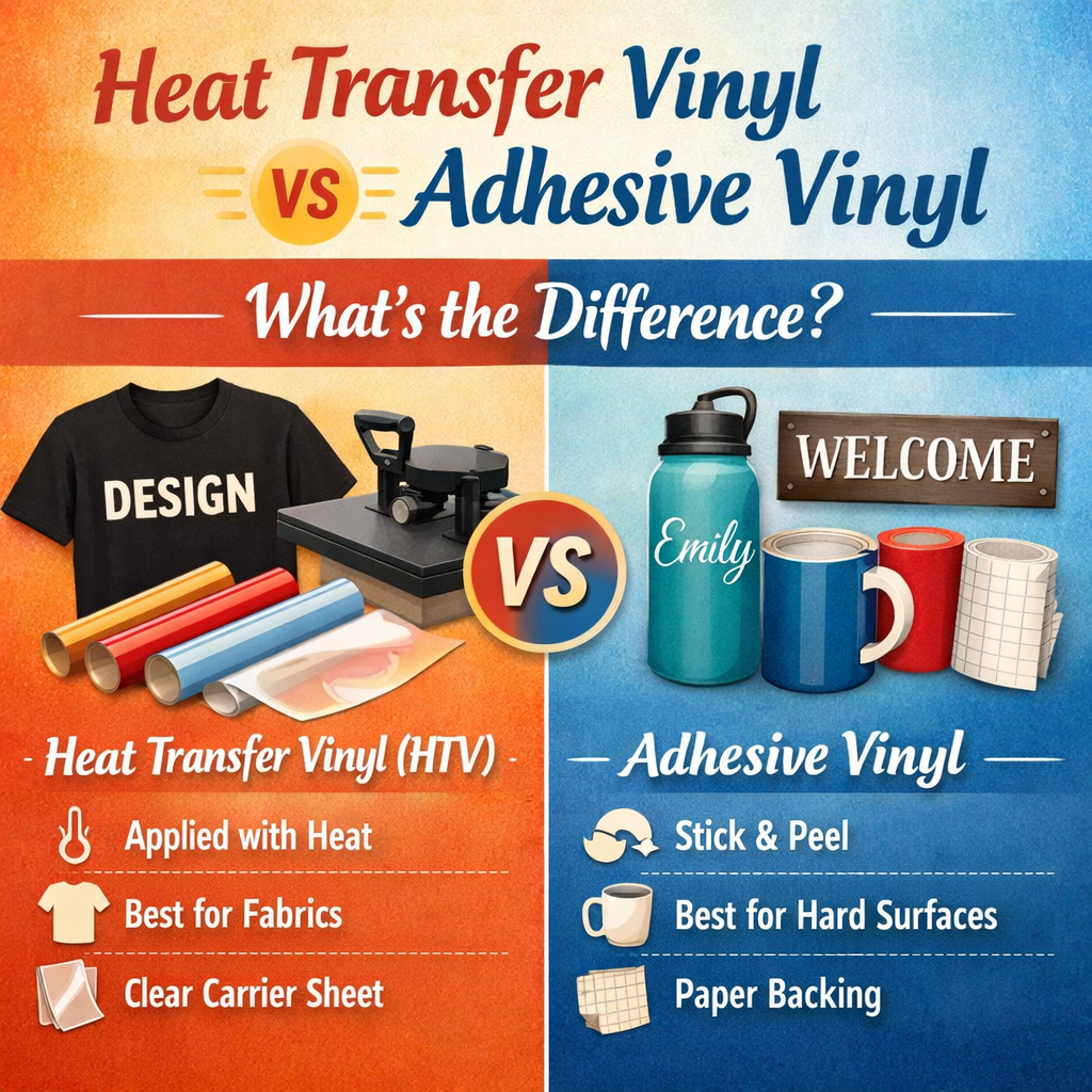 The Difference Between Adhesive Vinyl and Heat Transfer Vinyl