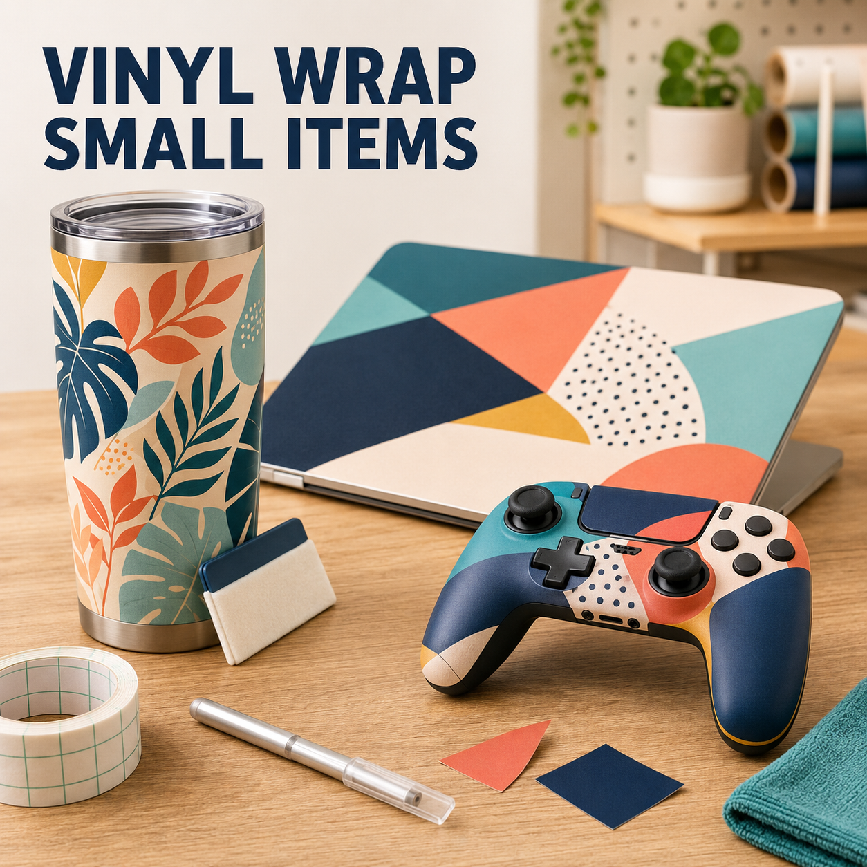 Vinyl Wrapping Small Items: Tumblers, Laptops, and Game Controllers