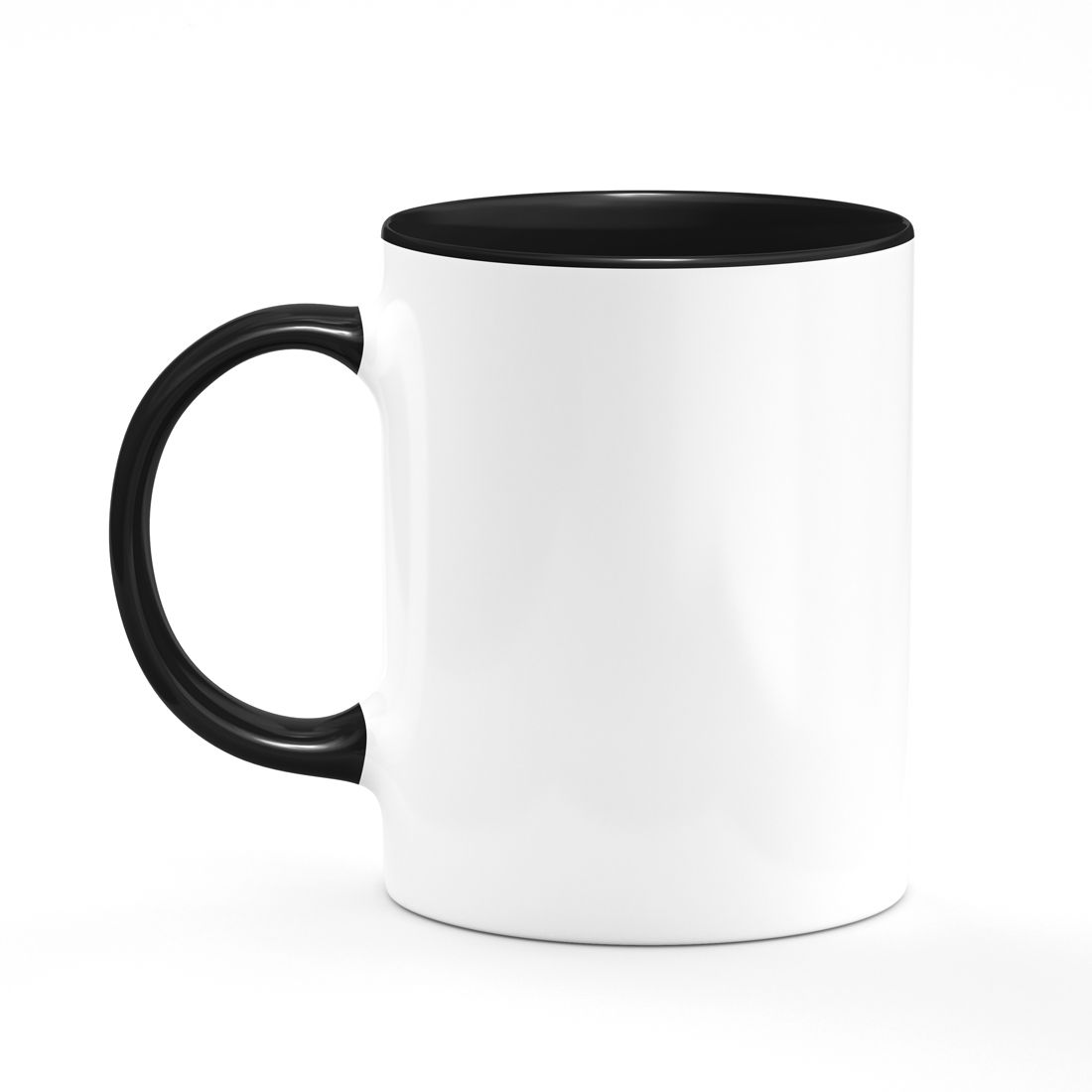 White Ceramic Sublimation Mug w/ Colored Inner & Handle - 11oz