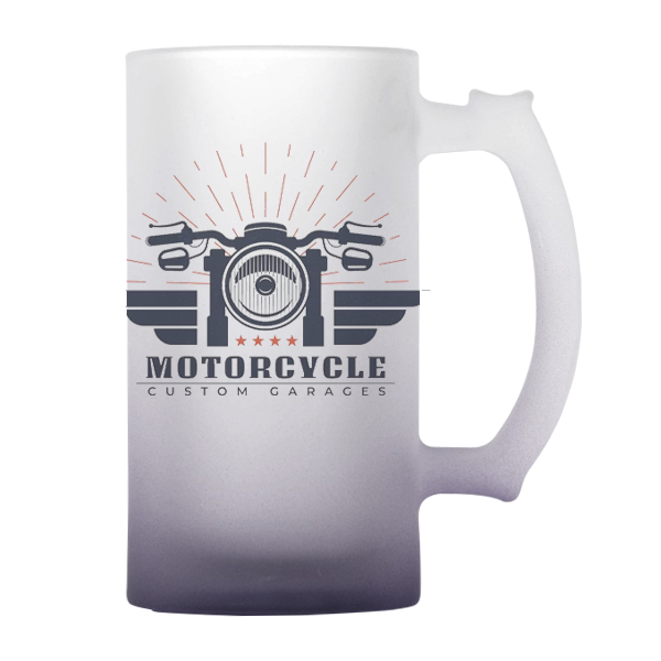 Frosted Gradient Glass Sublimation Beer Mug - 16oz