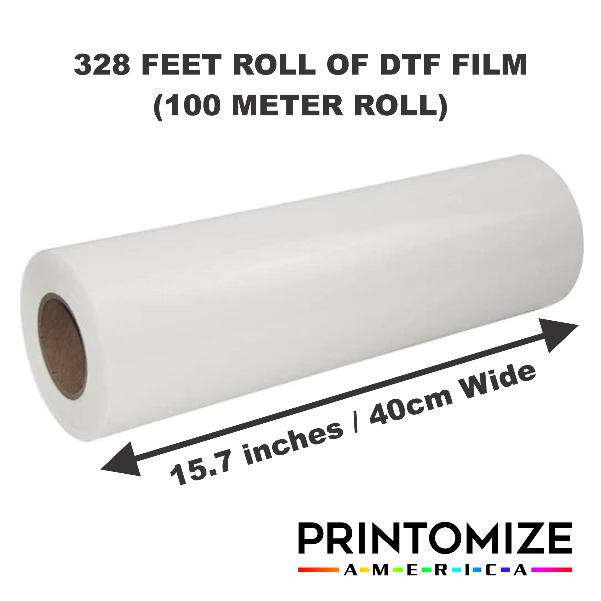 15.7” x 328 Feet Roll Of DTF Film – Double Sided Cold Peel
