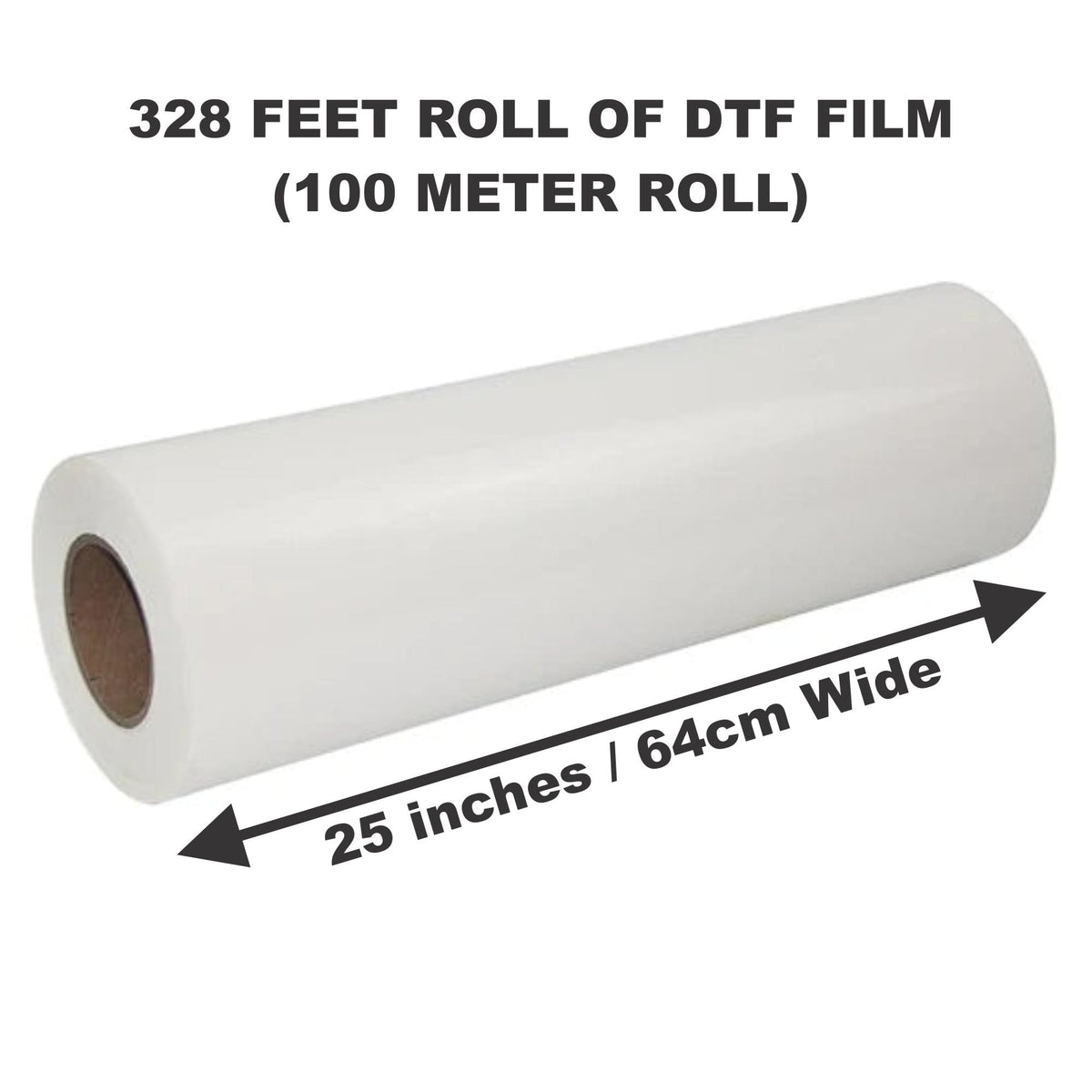 High Ink Absorbent 25" (64cm) x 328 Feet Roll Of DTF Film - Double Sided Instant Hot Peel