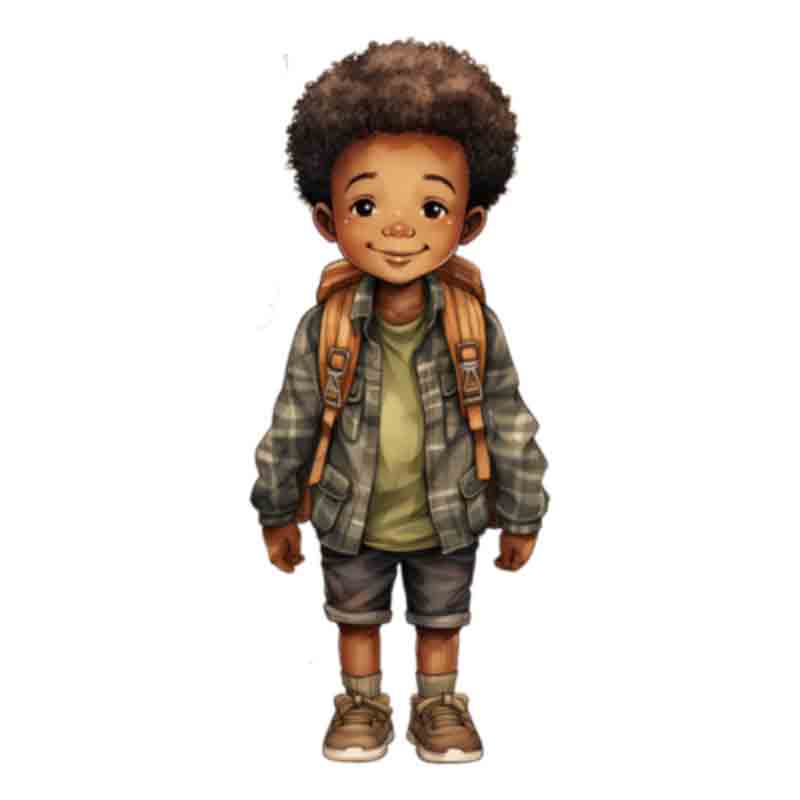 Cute Black Boy Back To School #15 (DTF Transfer)