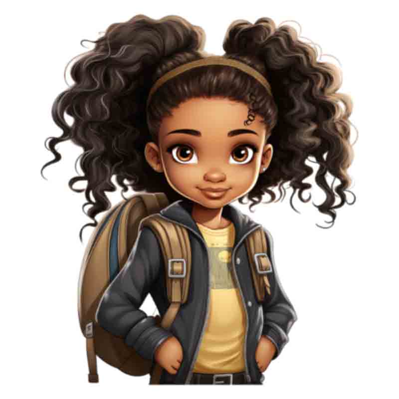 Cute Black Girl Back To School #11 (DTF Transfer)