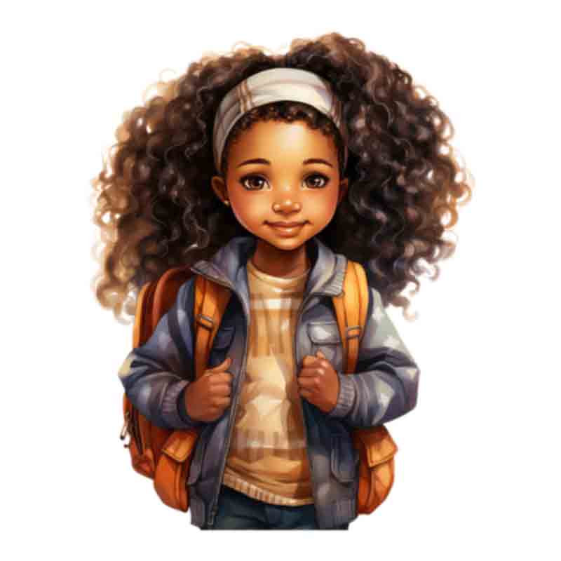 Cute Black Girl Back To School #22 (DTF Transfer)