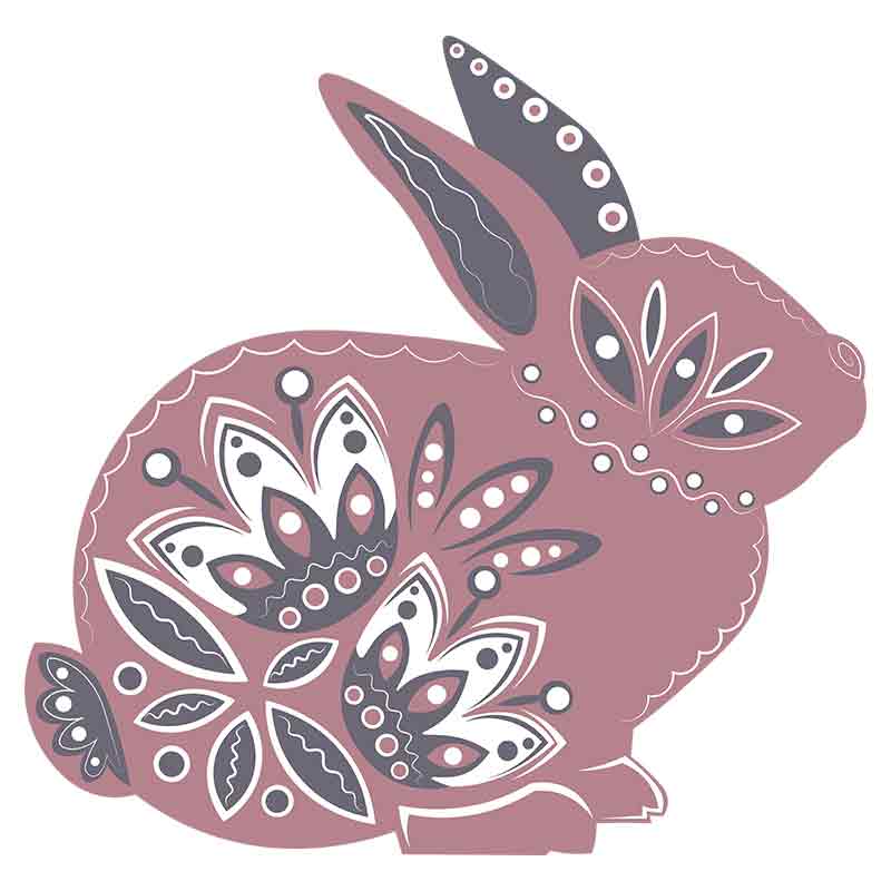 Bunny Folk Art (DTF Transfer)