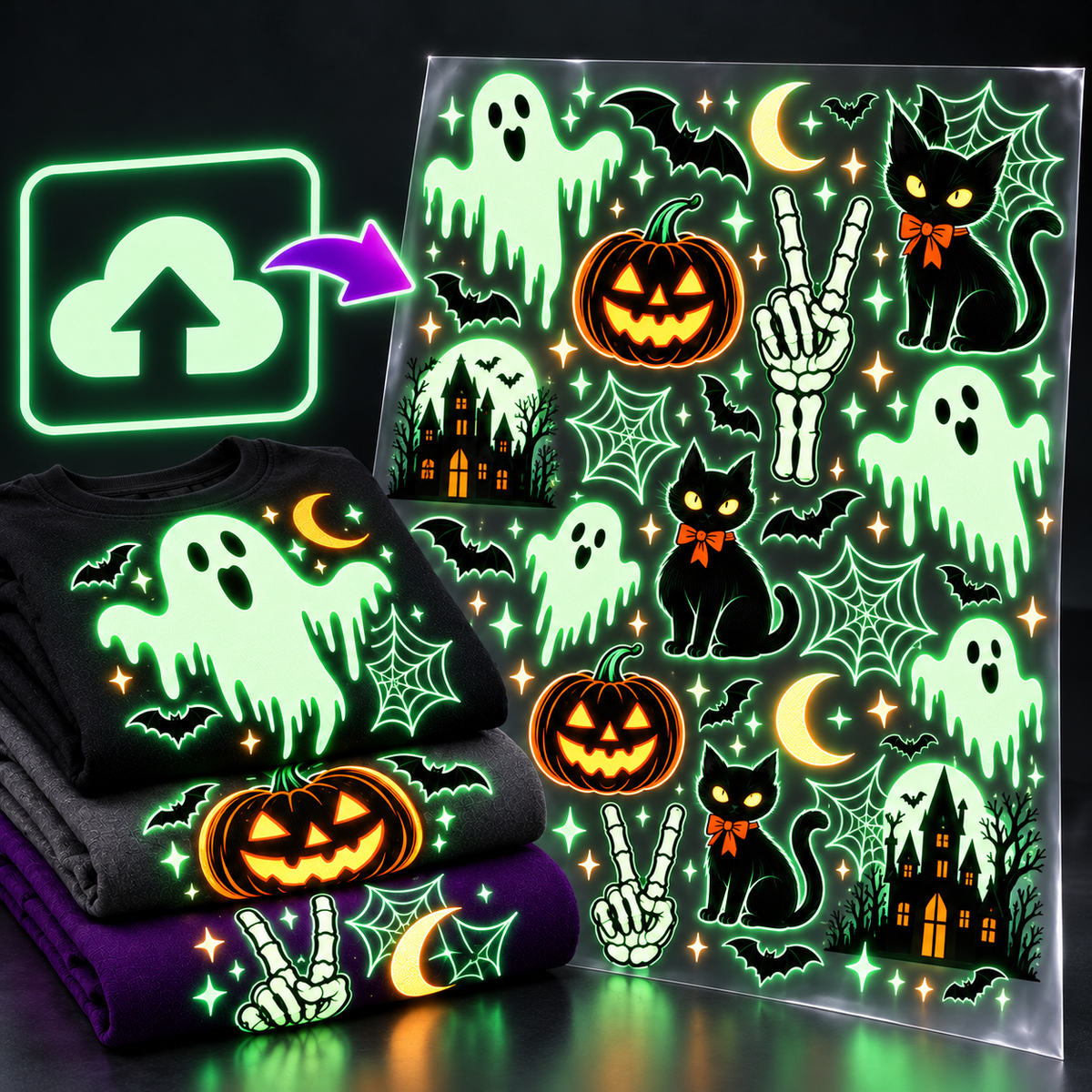 Custom Glow In The Dark DTF Gang Sheet - UPLOAD A PRINT-READY FILE (Advanced Users)