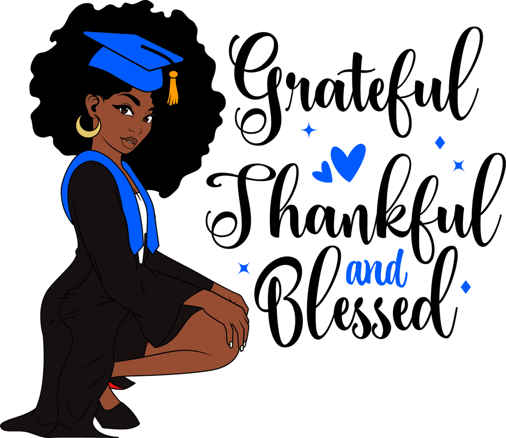 Grateful Graduation Black Woman Afro (DTF Transfer)