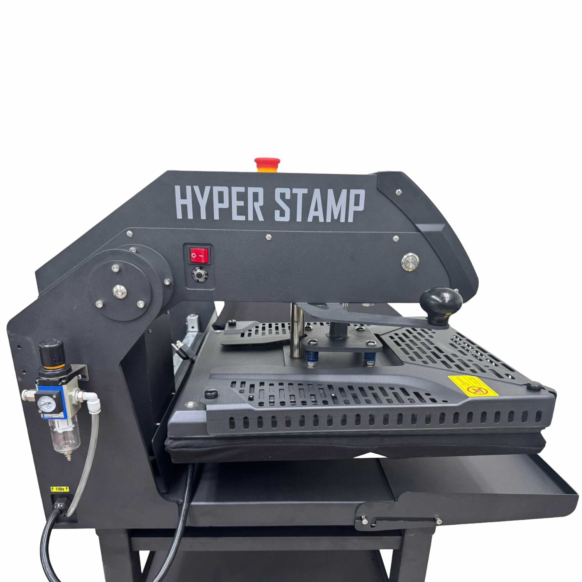 Close-up of the Smart Control Touch Screen on the Hyper Stamp 16" x 20" Double Station Heat Press by Printomize America, demonstrating precise temperature and time settings.