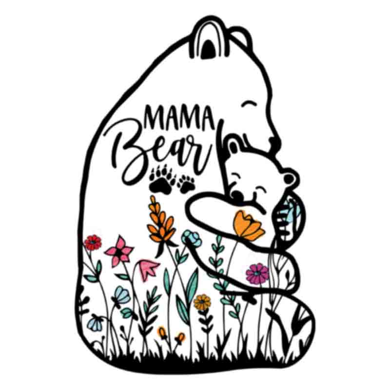 Mama Bear Flowers (DTF Transfer)