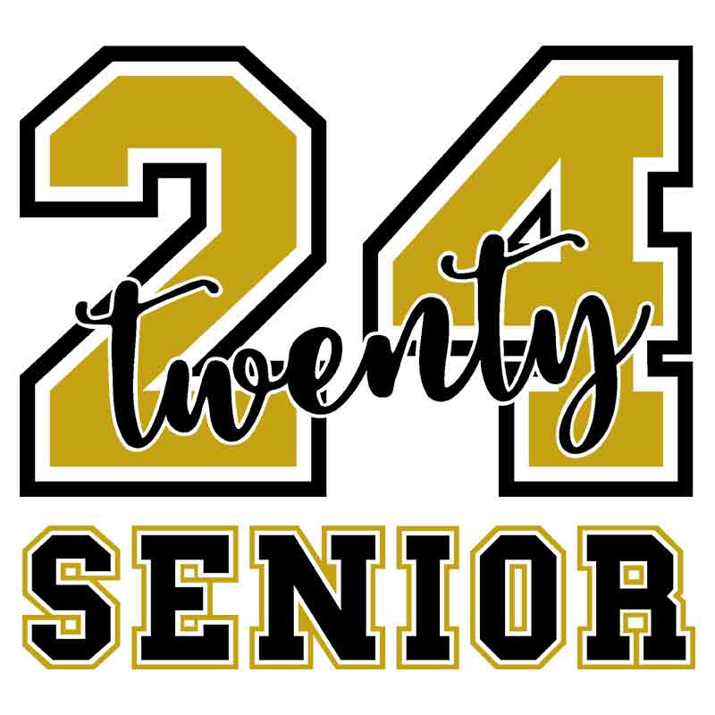 Twenty 24 Senior Black and Gold (DTF Transfer)