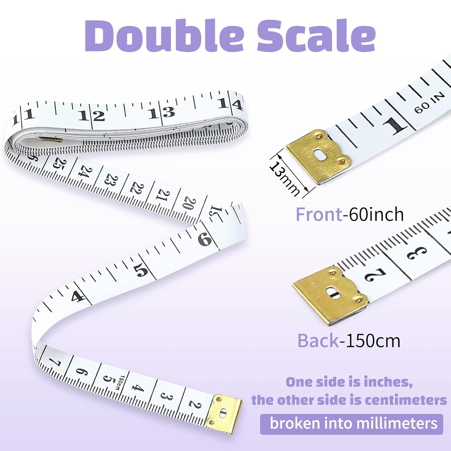 Soft Vinyl Measuring Tape – 60” / 150cm Flexible Double-Sided Ruler
