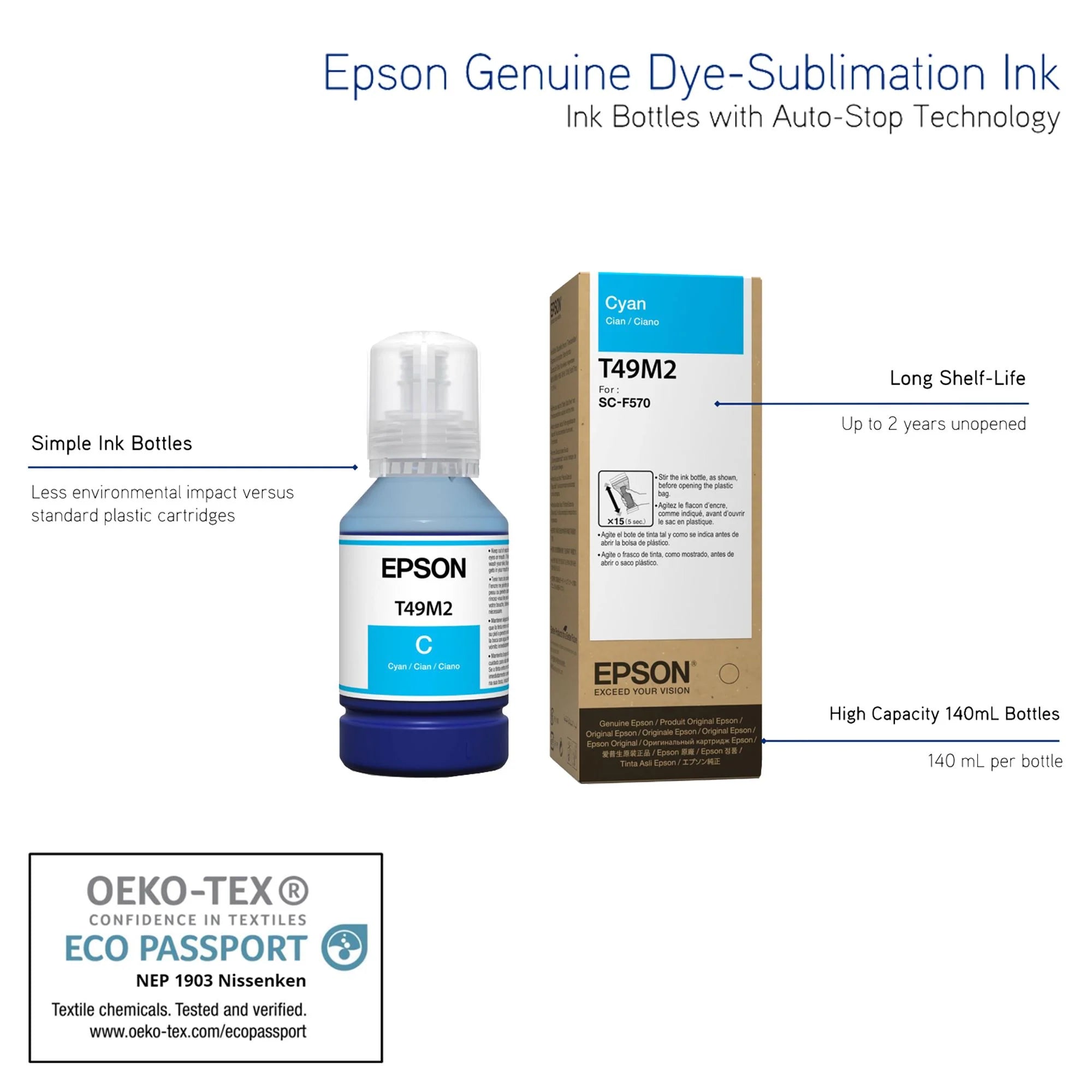 Genuine Epson Dye-Sublimation Ink for Surecolor F170/F570