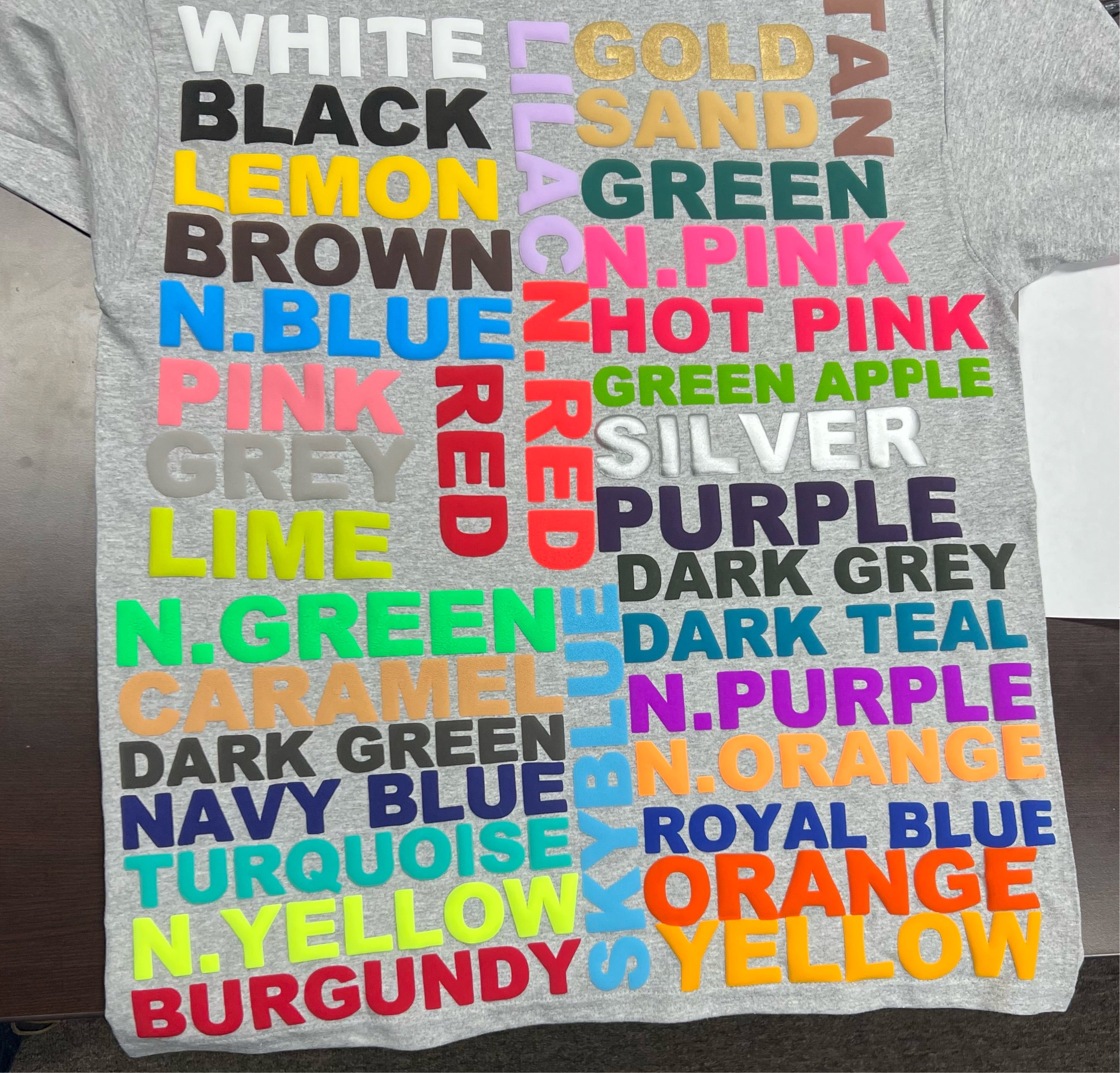 All Standard Colors 3D Puff Heat Transfer Vinyl (HTV) Bundle (35 colors)