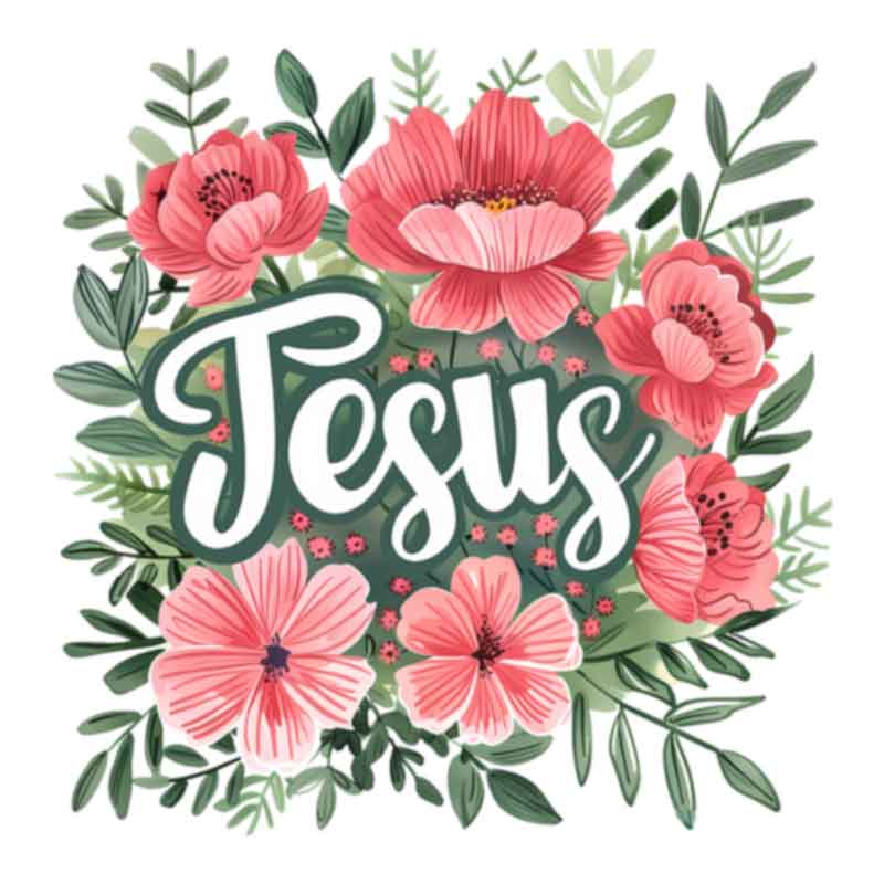 Jesus  - Floral (DTF Transfer)