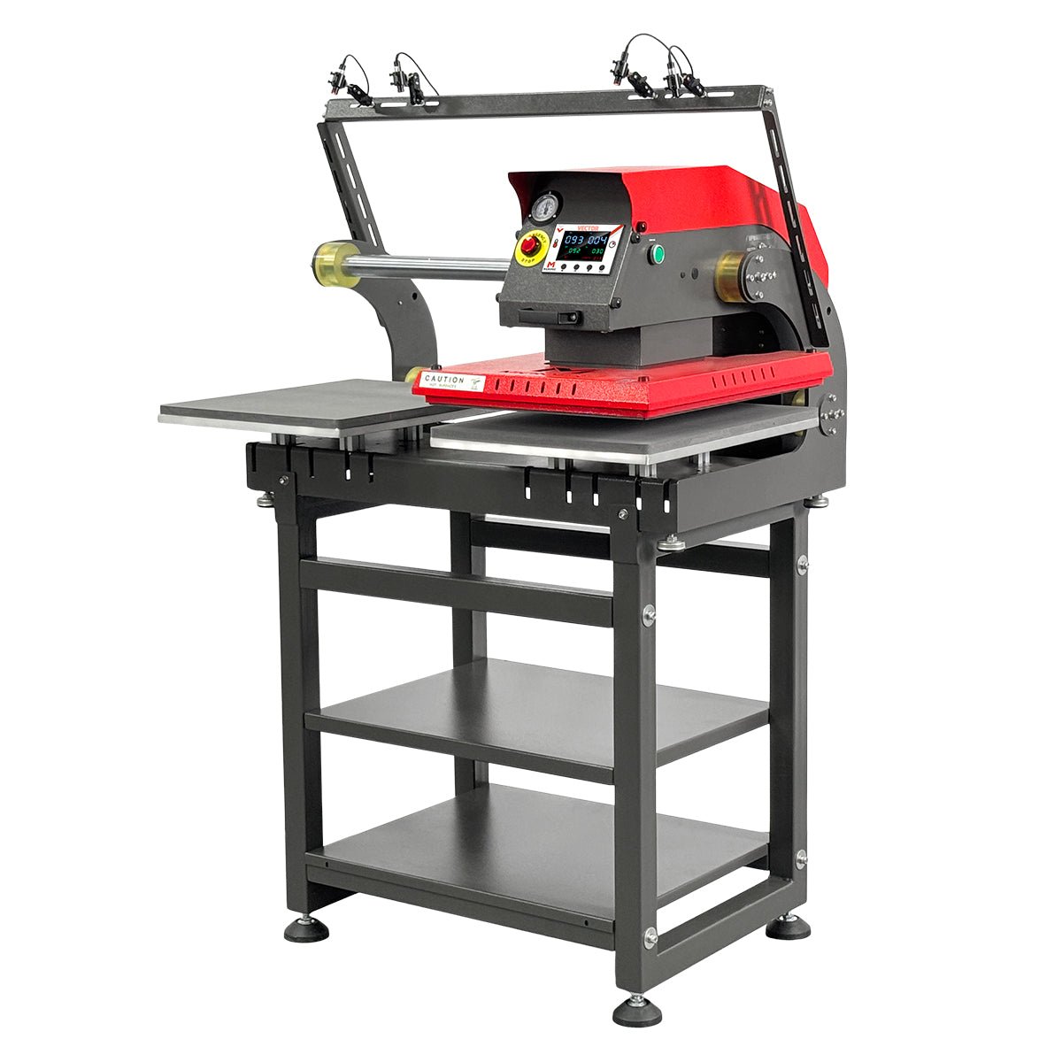VECTOR 16” x 20” Dual Station Pneumatic Heat Press with Integrated Stand & Laser Alignment