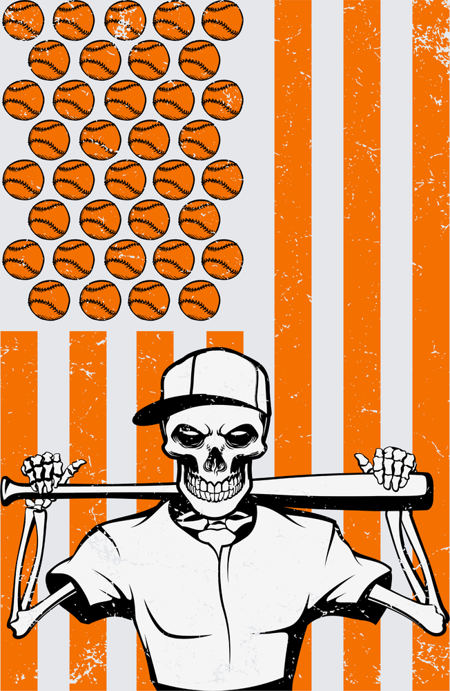 Sports Halloween Baseball Flag - STK05685
