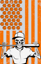 Sports Halloween Baseball Flag - STK05685