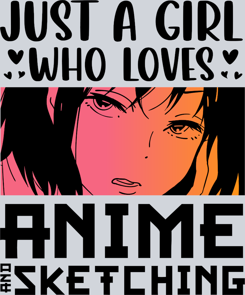 Girl Who Loves Anime Sketching Black - STK02261