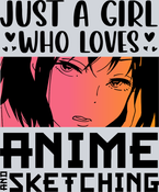 Girl Who Loves Anime Sketching Black - STK02261