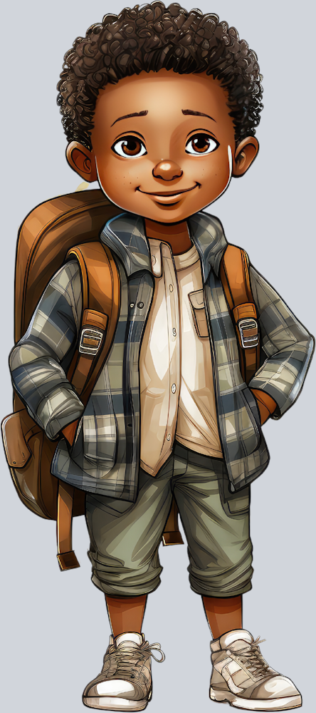 Cute Black Boy Back To School 8 - STK01528