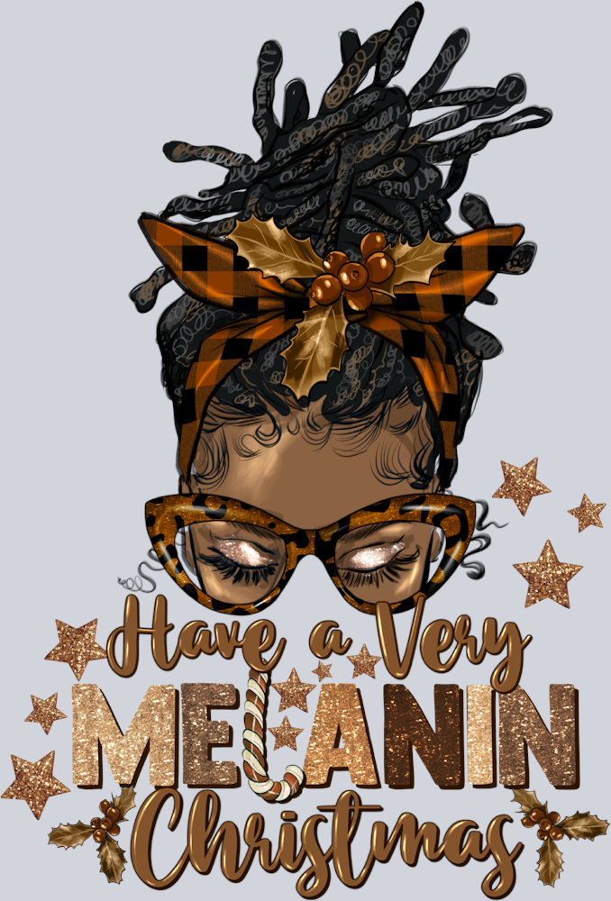 Have A Very Melanin Christmas Afro Locs Messy Bun - STK02628