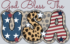 God Bless The USA Leopard - STK02367
