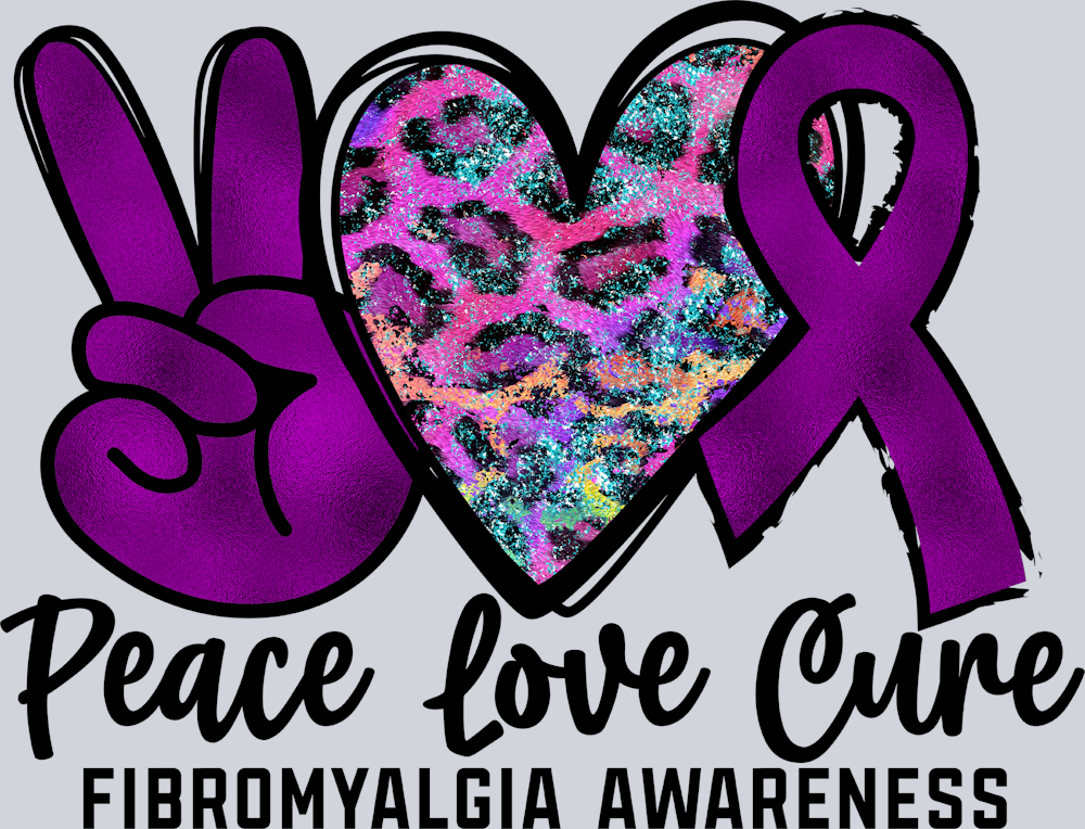 Peace Love Cure Fibromyalgia Awareness - STK06805