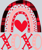 Xoxo Rainbow Red Plaid - STK06551