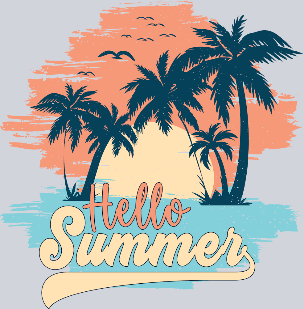 Hello Summer Palm Trees And Sunset - STK02715