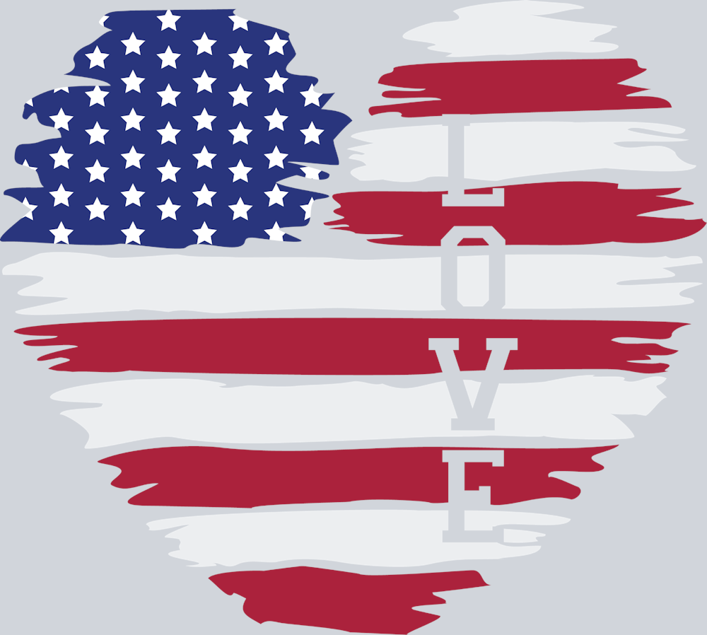 American Flag Heart Love - STK00216