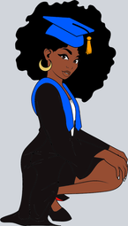 Black Woman Afro Graduation Afro - STK00959