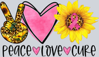 Breast Cancer Awareness Peace Love Cure 2 Black - STK01147