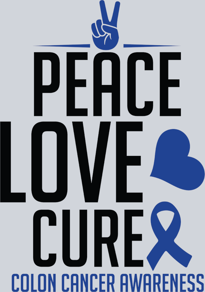 Peace Love Cure Colon Cancer Awareness - STK07447