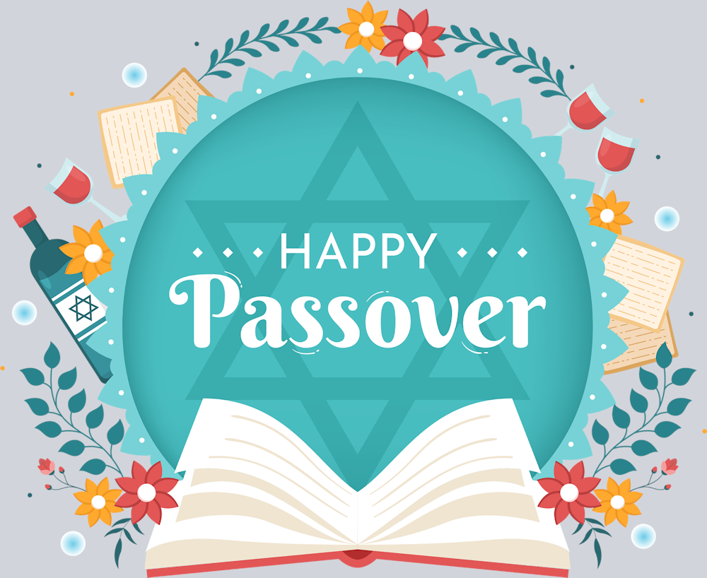 Happy Passover Circle Floral Book - STK02593