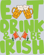 Lucky Eat Drink Irish Green - STK03838