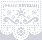 Papel Picado Feliz Navidad White - STK04678