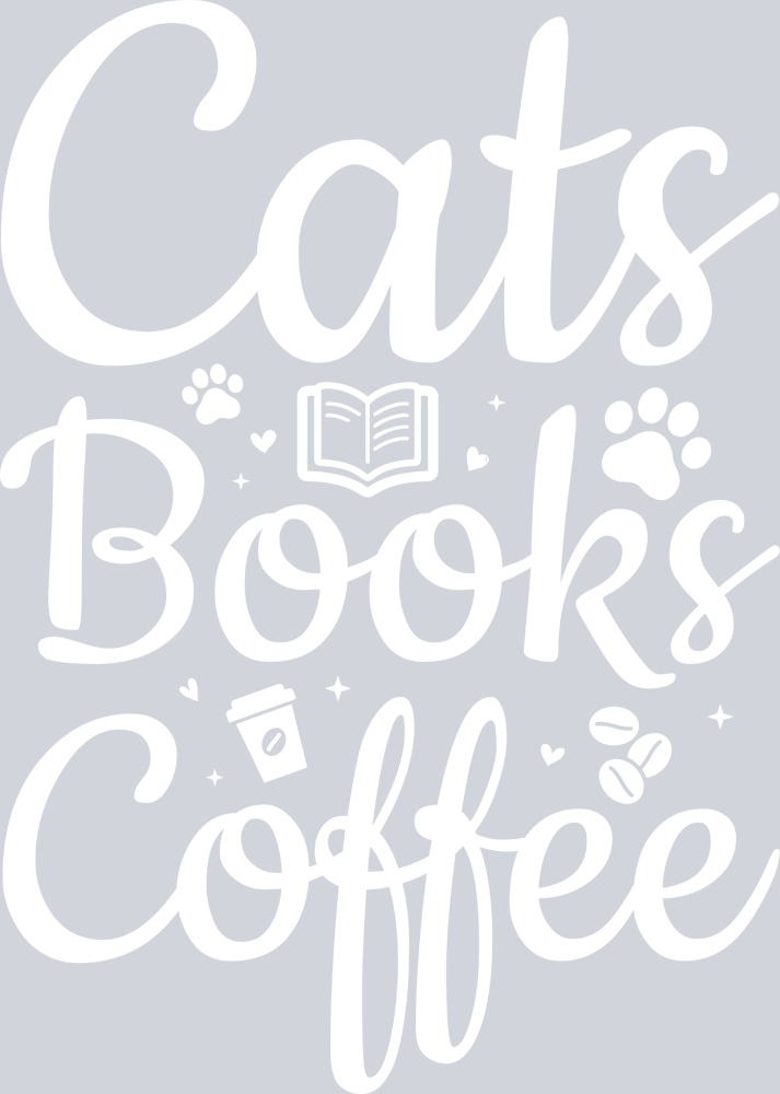 Pets Cats Books Coffee White - STK04830