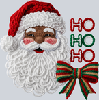 Faux Yarn HoHoHo Black Santa - STK07497