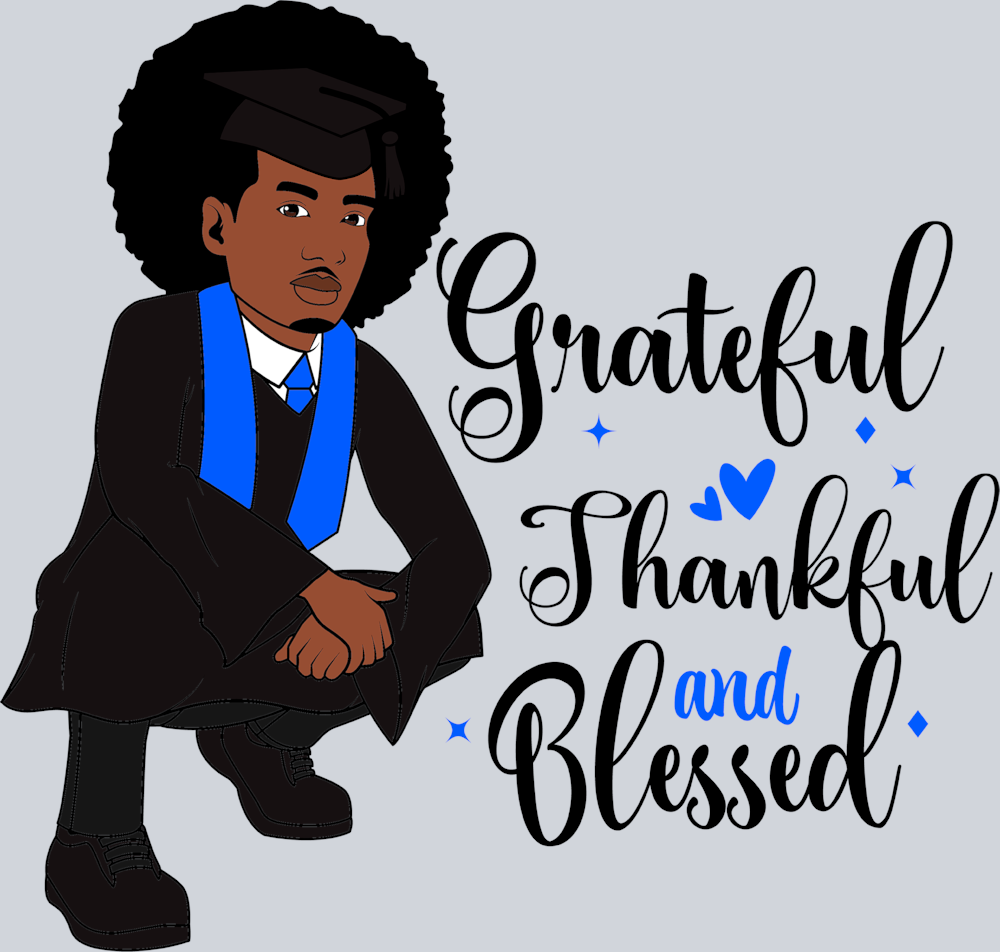 Grateful Graduation Black Man Afro - STK02420