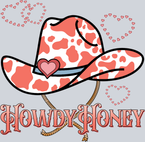 Howdy Honey Cow Print Hat - STK02819