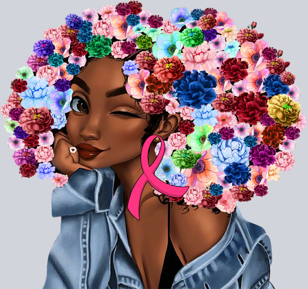Breast Cancer Awareness Flower Afro 1 - STK01132