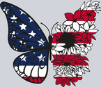 American Butterfly Flower Flag - STK00160
