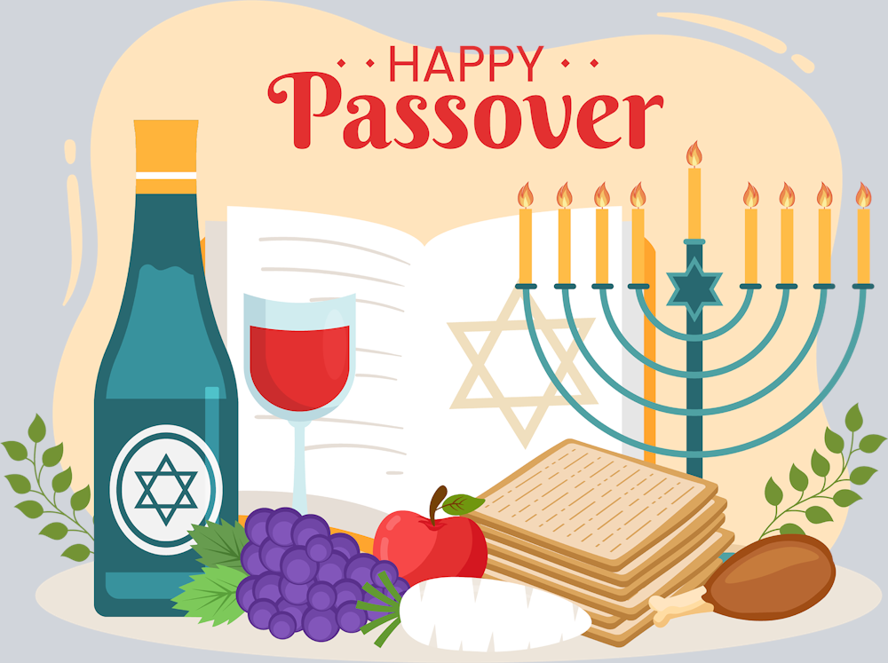 Happy Passover Food And Wine - STK02596