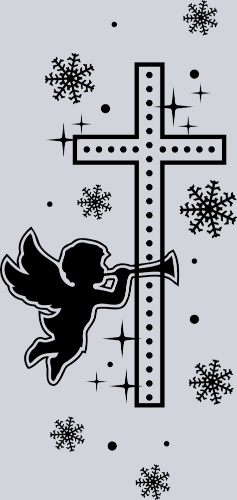 Cross And Cherub Black - STK01475