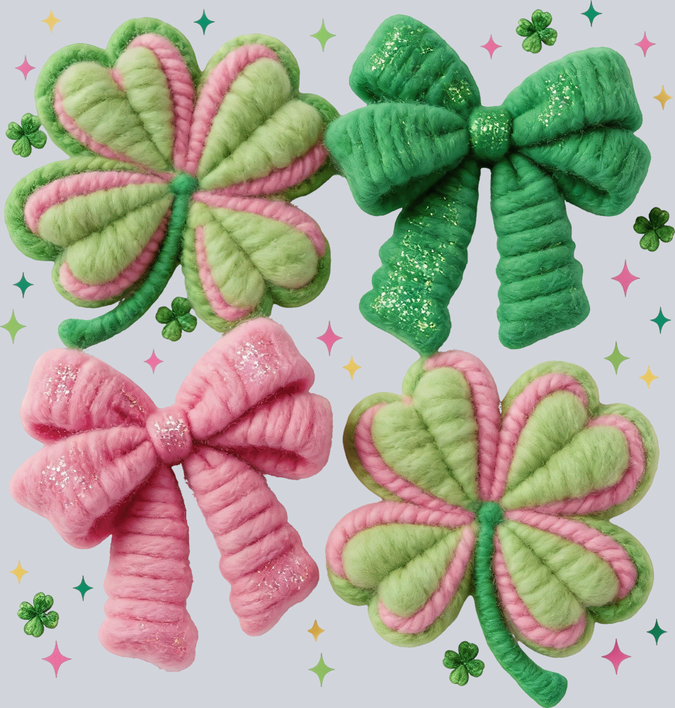 Shamrocks and Ribbons Faux Yarn - STK07762