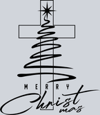 Merry Christmas with Cross Black - STK07522